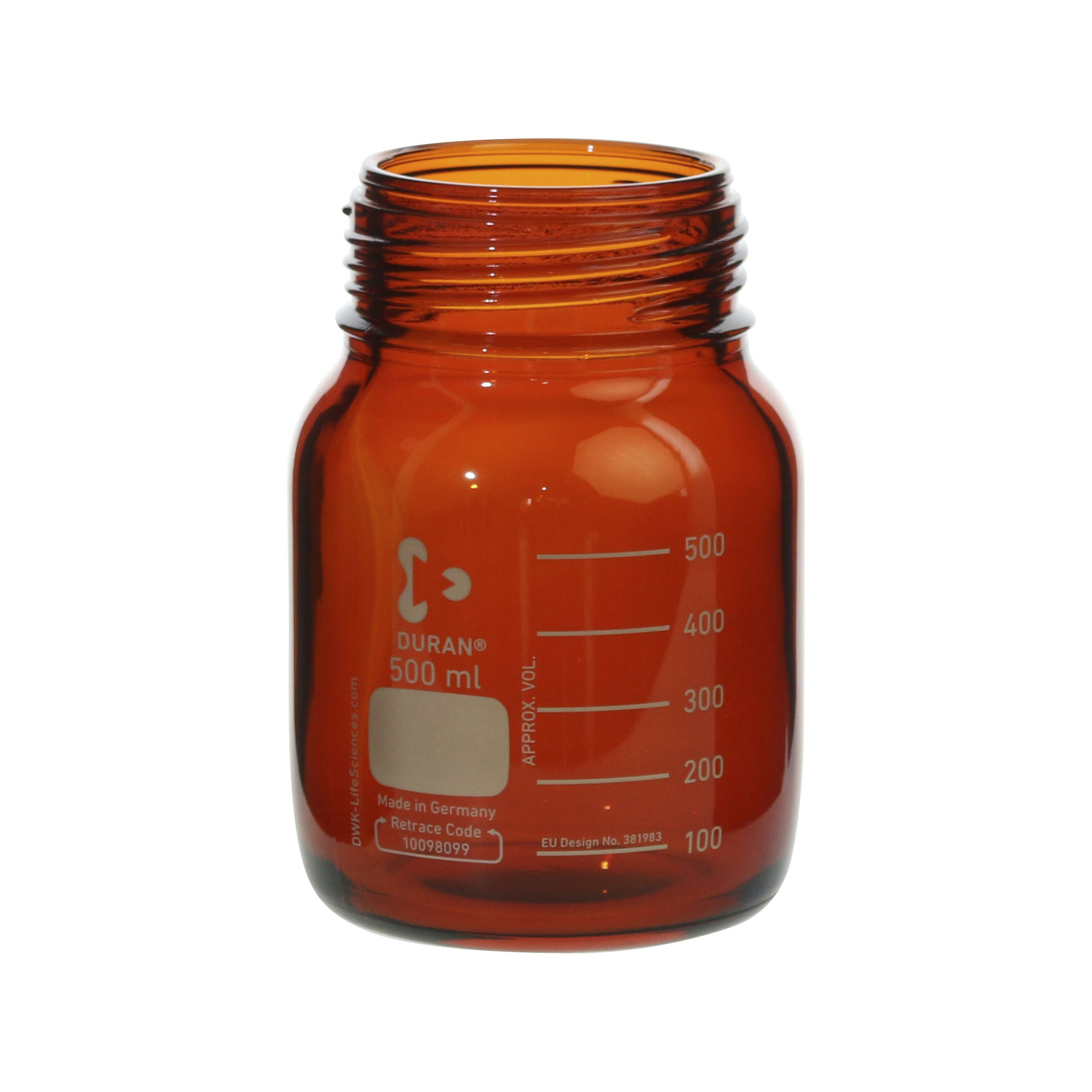 柴田科学螺纹口瓶仅广口茶褐色瓶500mL