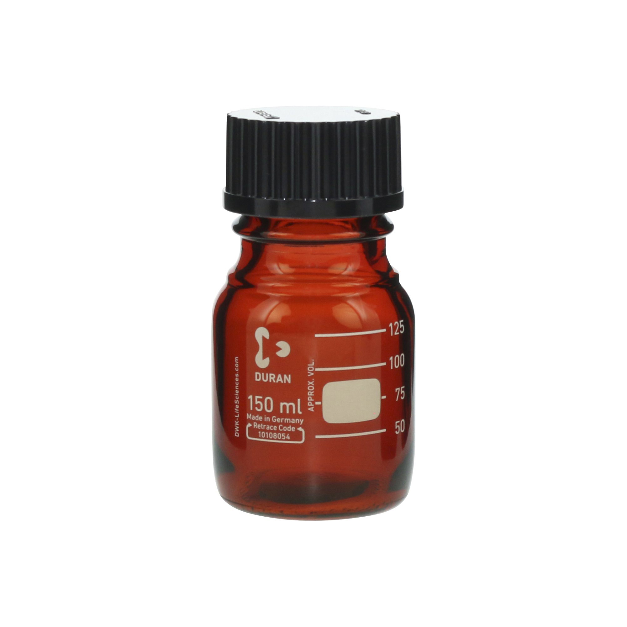 柴田科学螺纹口瓶（Mejumu瓶）茶褐色带黑帽150mL