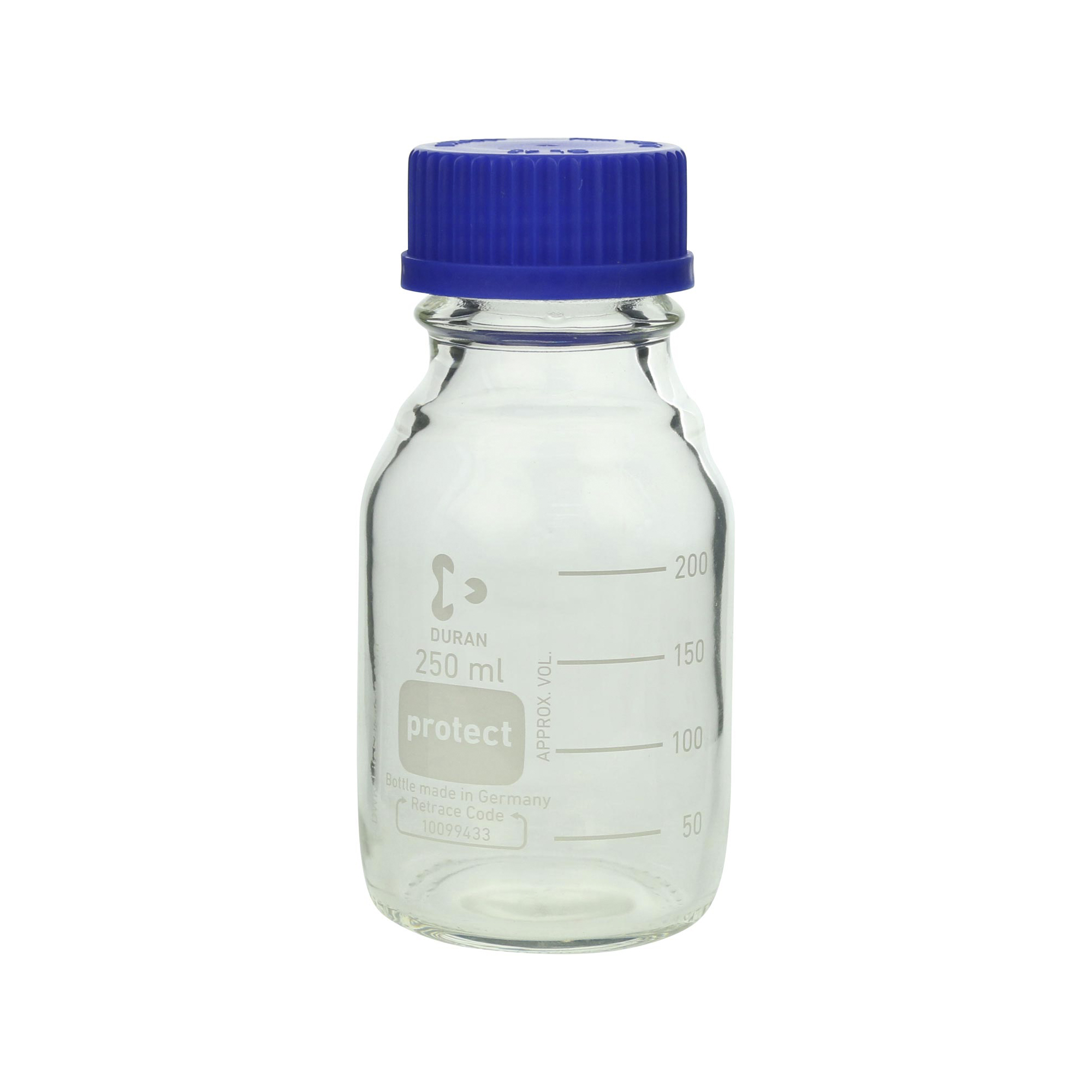 柴田科学螺纹口瓶安全涂层带蓝帽250mL