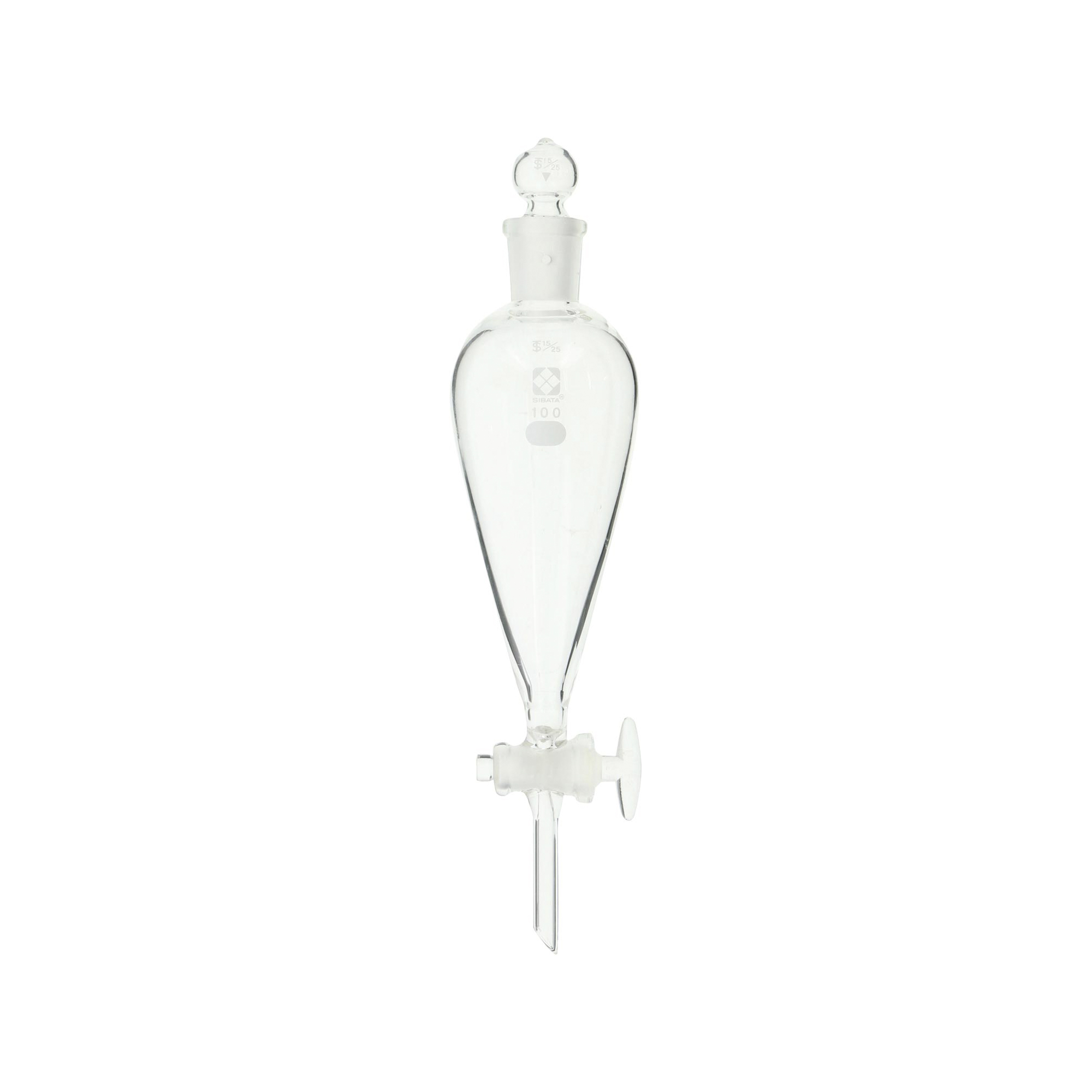 柴田科学分液低槽型玻璃旋塞付100mL