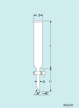 柴田科学色谱柱PTFE旋塞TO-58型内径58.6mm长750~1400mm