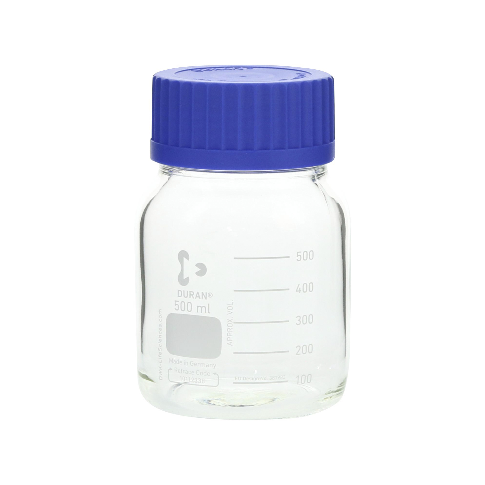 柴田科学螺纹口瓶广口带蓝帽500mL