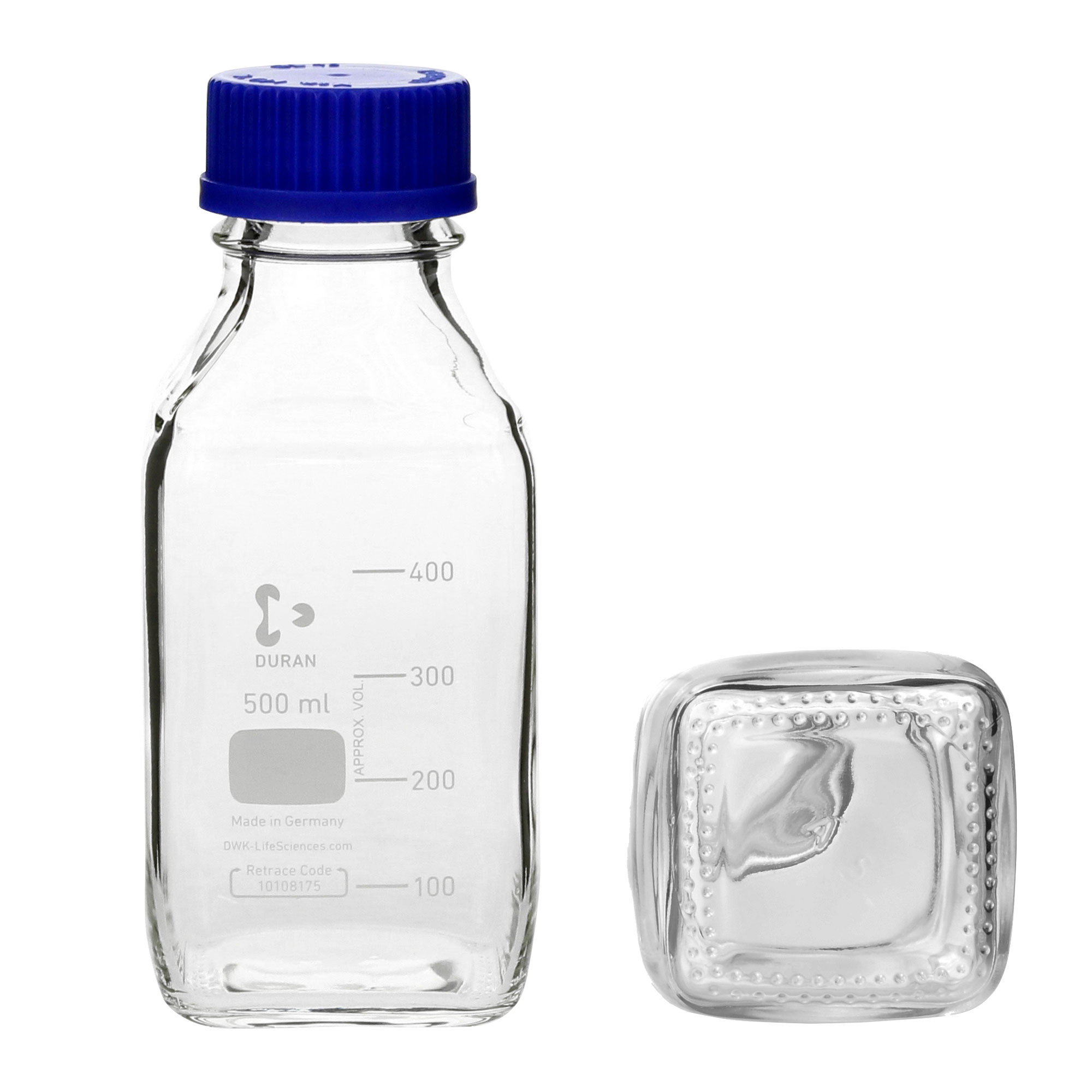 柴田科学螺纹口角瓶带蓝帽500mL