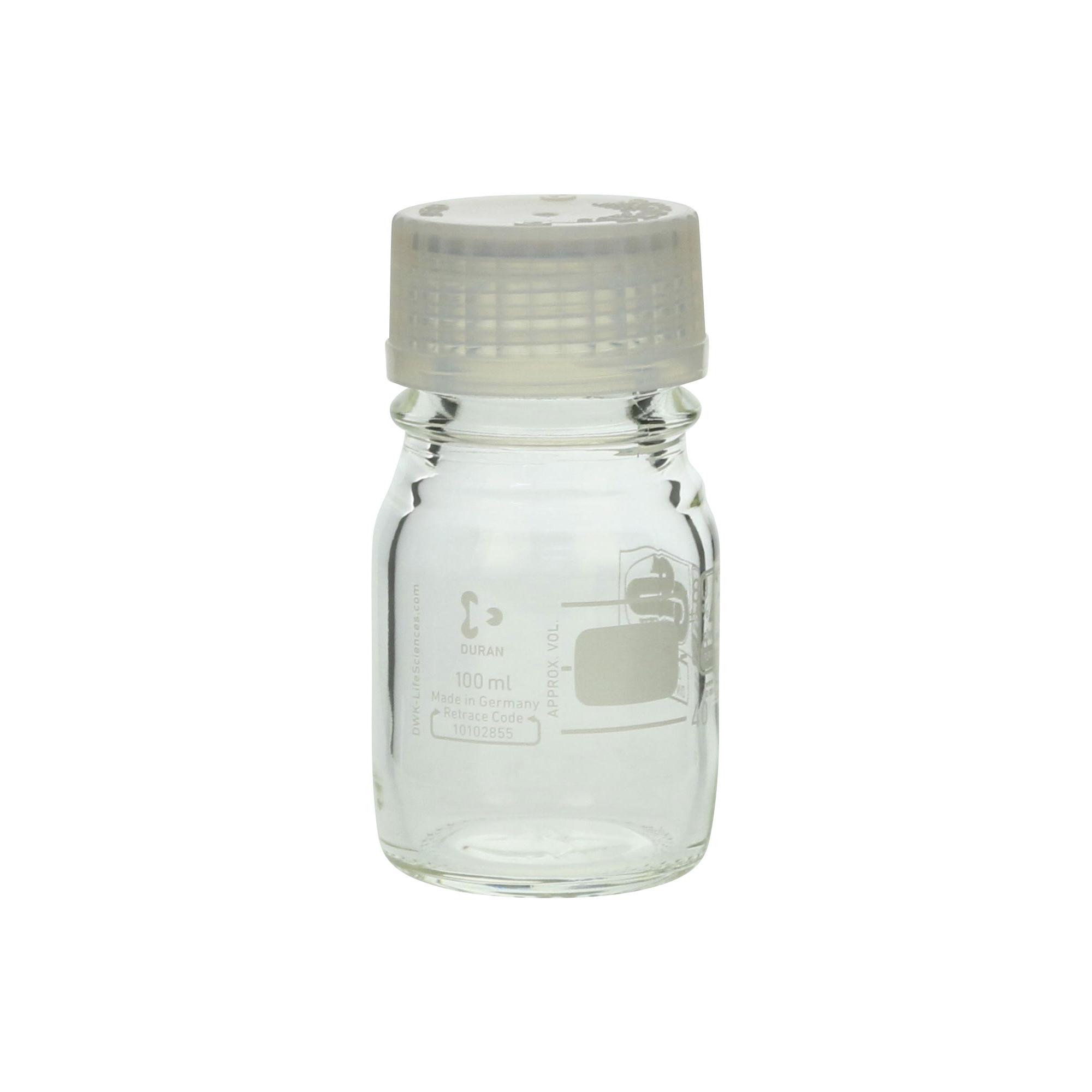 柴田科学高级瓶（梅汁瓶）带白帽100mL