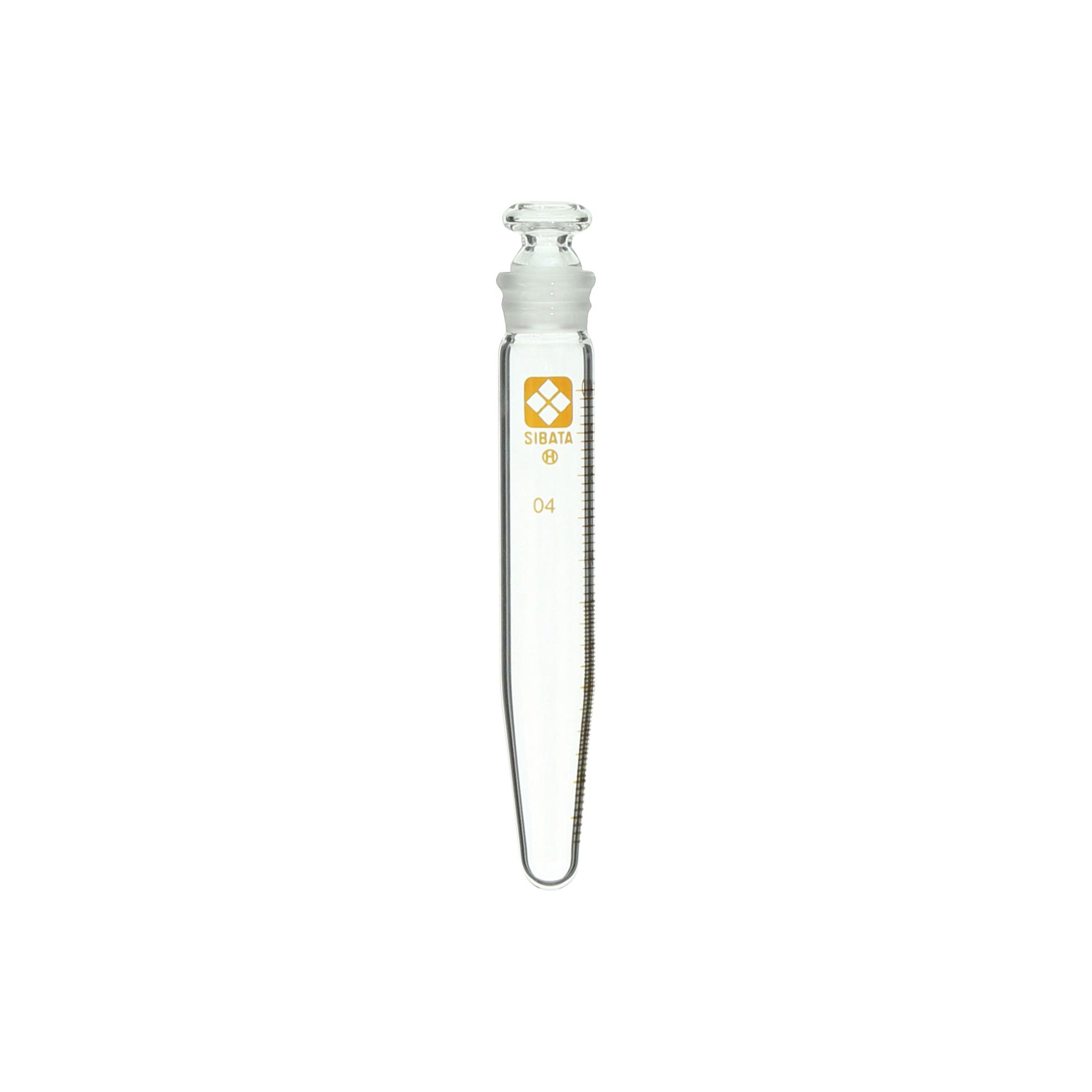 柴田科学共通滑合共栓离心沉淀管圆锥形平栓刻度付10mL12/10