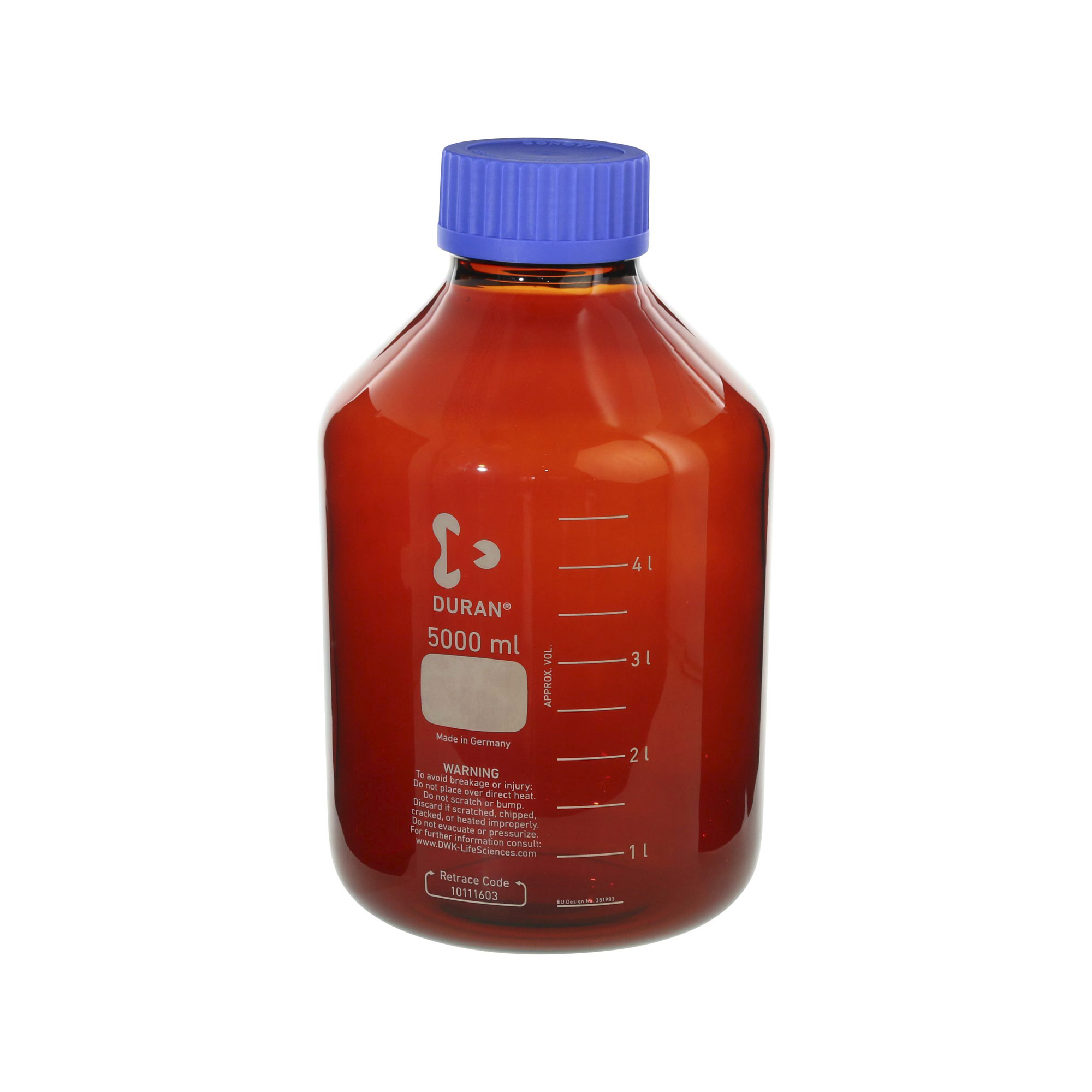 柴田科学螺纹口瓶广口茶褐色蓝帽5L