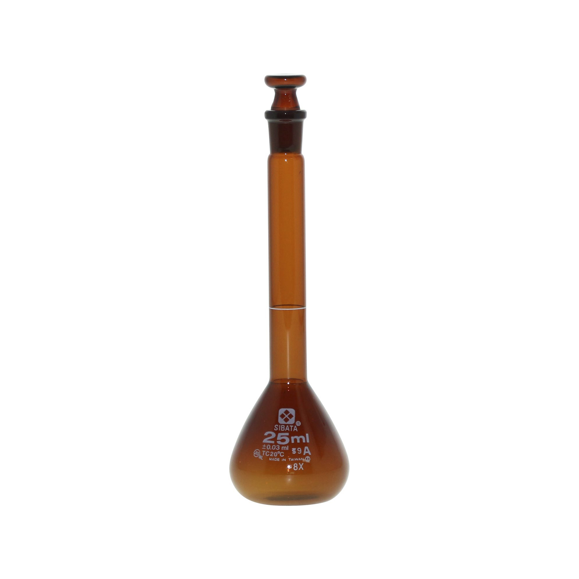 柴田科学雌烧瓶茶褐色超级等级25mL