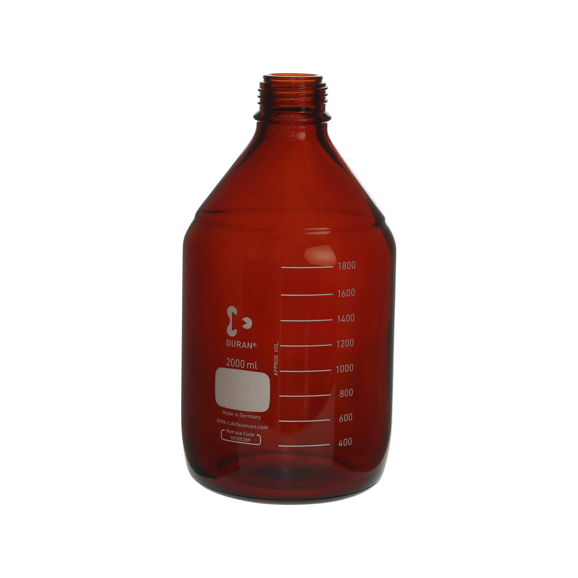 柴田科学螺纹口瓶（量瓶）茶褐色瓶2L