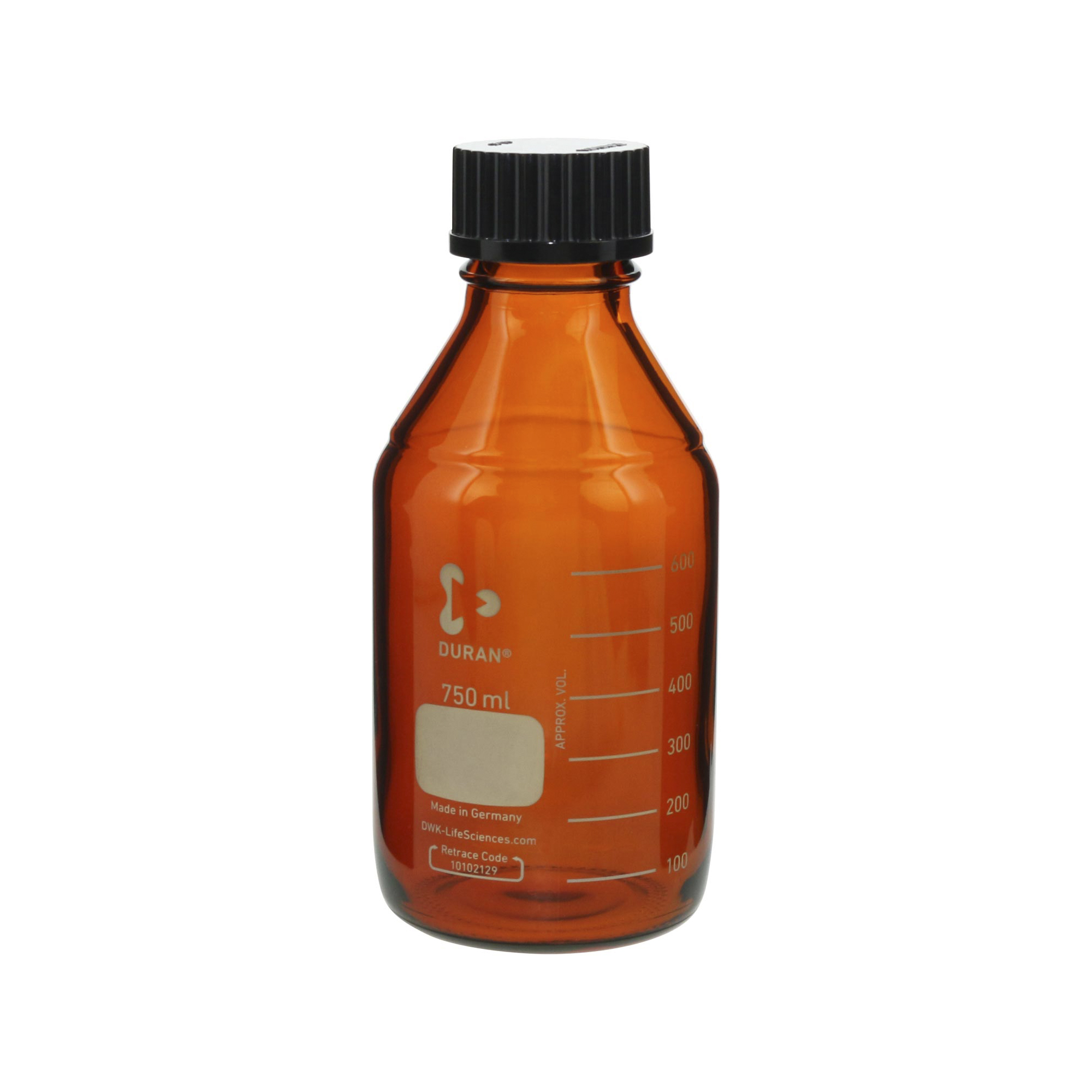 柴田科学螺纹口瓶（Mejumu瓶）茶褐色带黑帽750mL