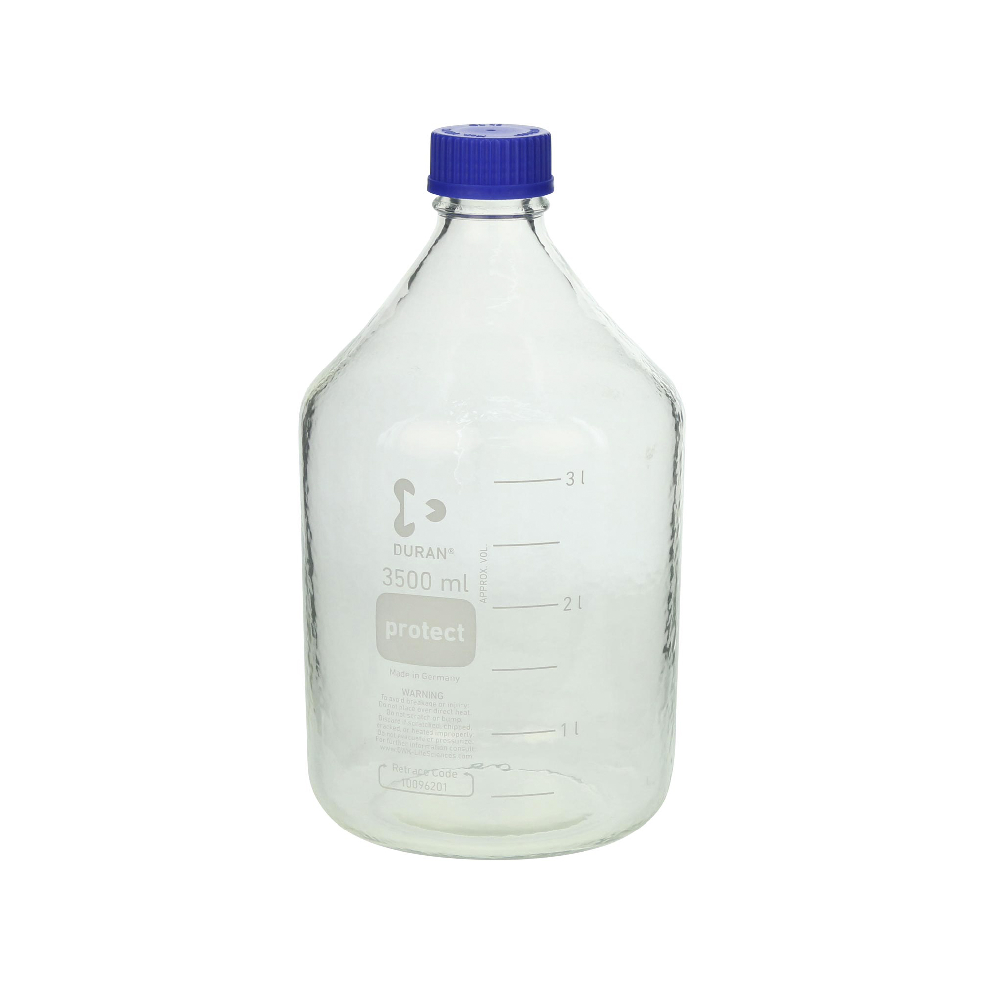柴田科学螺钉口瓶安全外套蓝帽3.5L