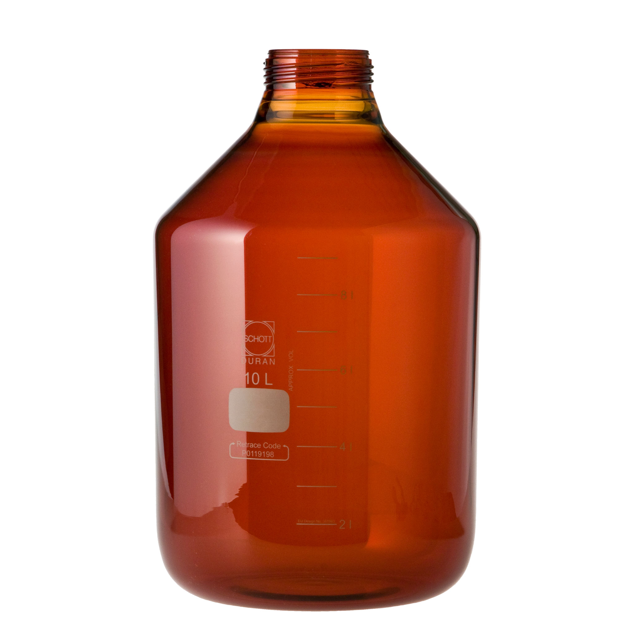 柴田科学螺纹口瓶仅广口茶褐色瓶10L