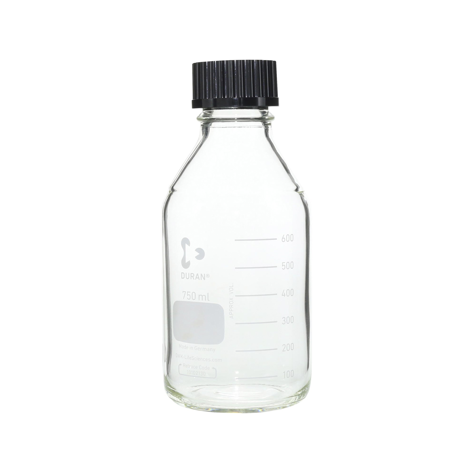 柴田科学螺纹口瓶（量瓶）带黑帽750mL