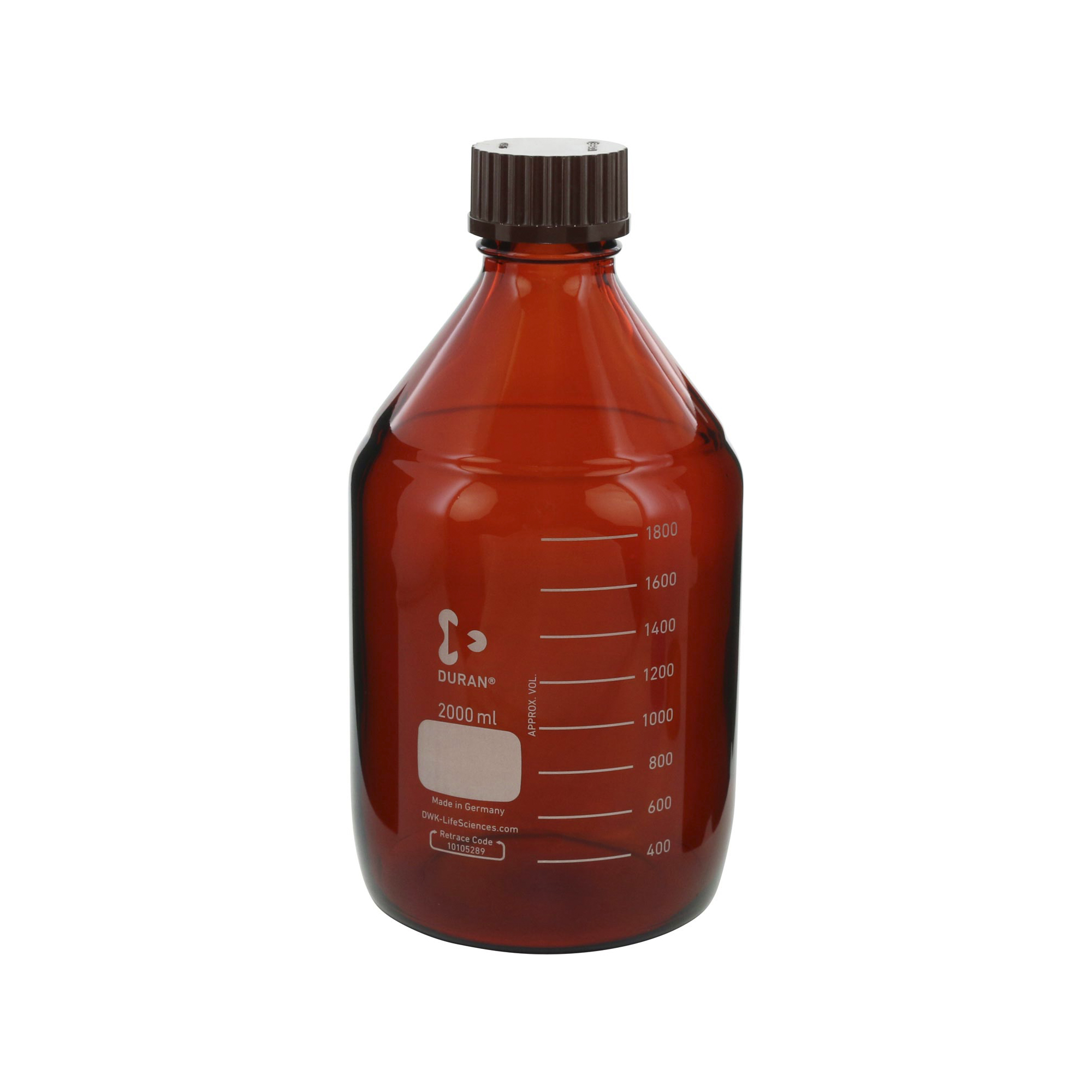 柴田科学螺纹口瓶茶褐色带红帽2L