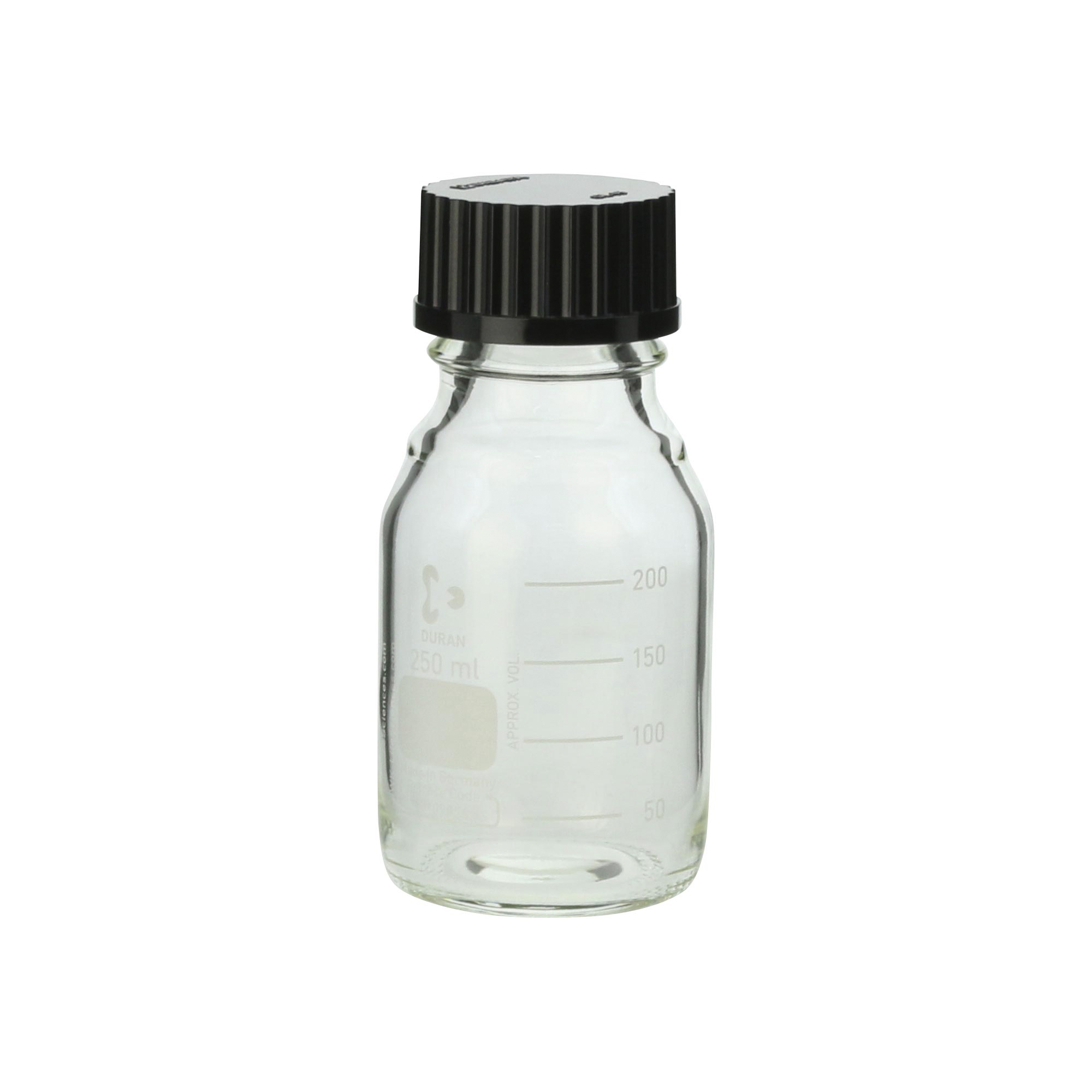 柴田科学螺纹口瓶（量瓶）带黑帽250mL