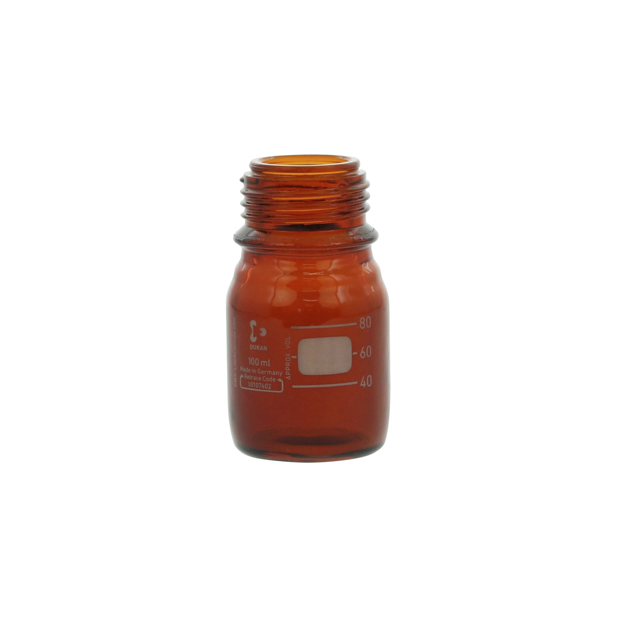 柴田科学螺纹口瓶安全涂层茶褐色瓶仅100mL