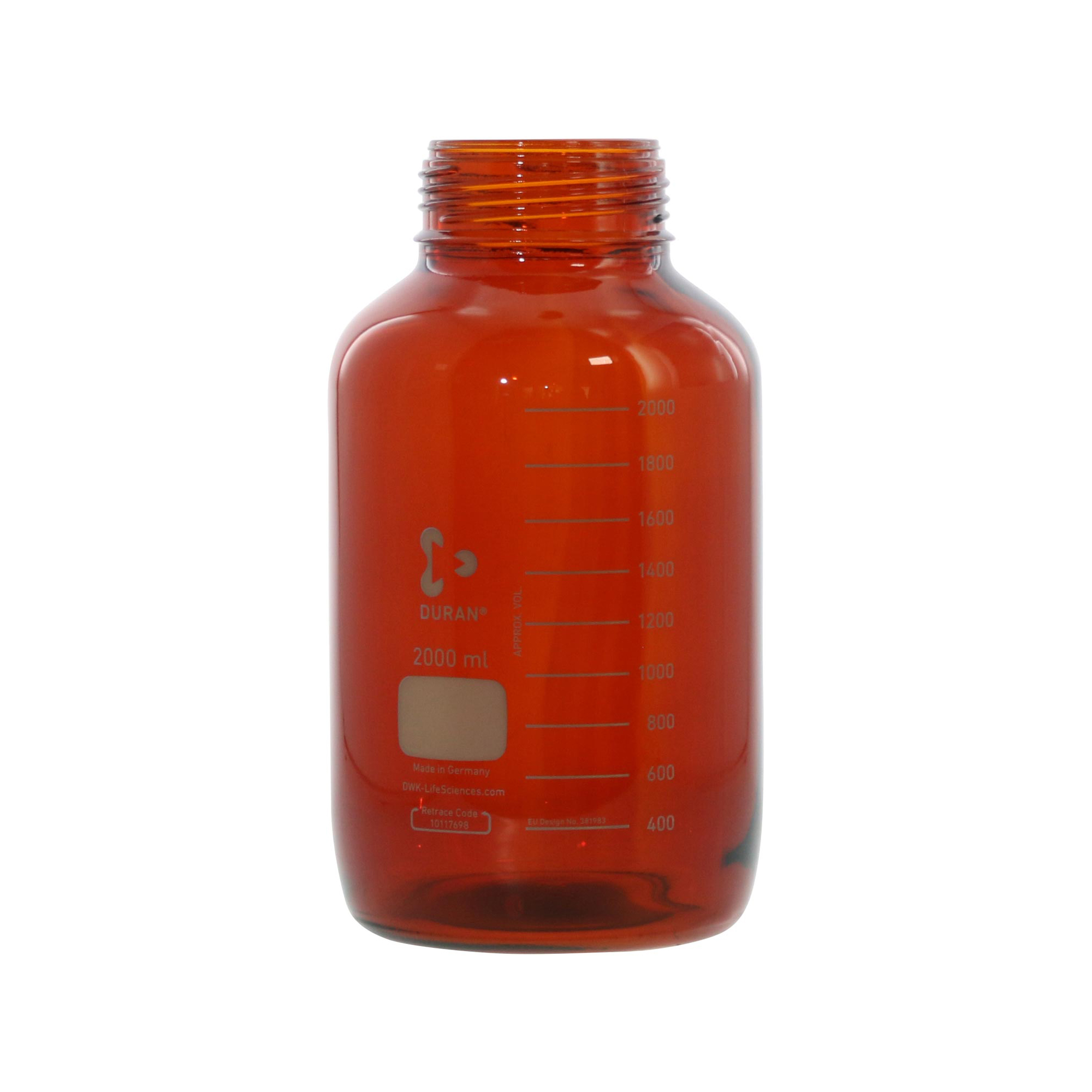 柴田科学螺纹口瓶仅广口茶褐色瓶2L
