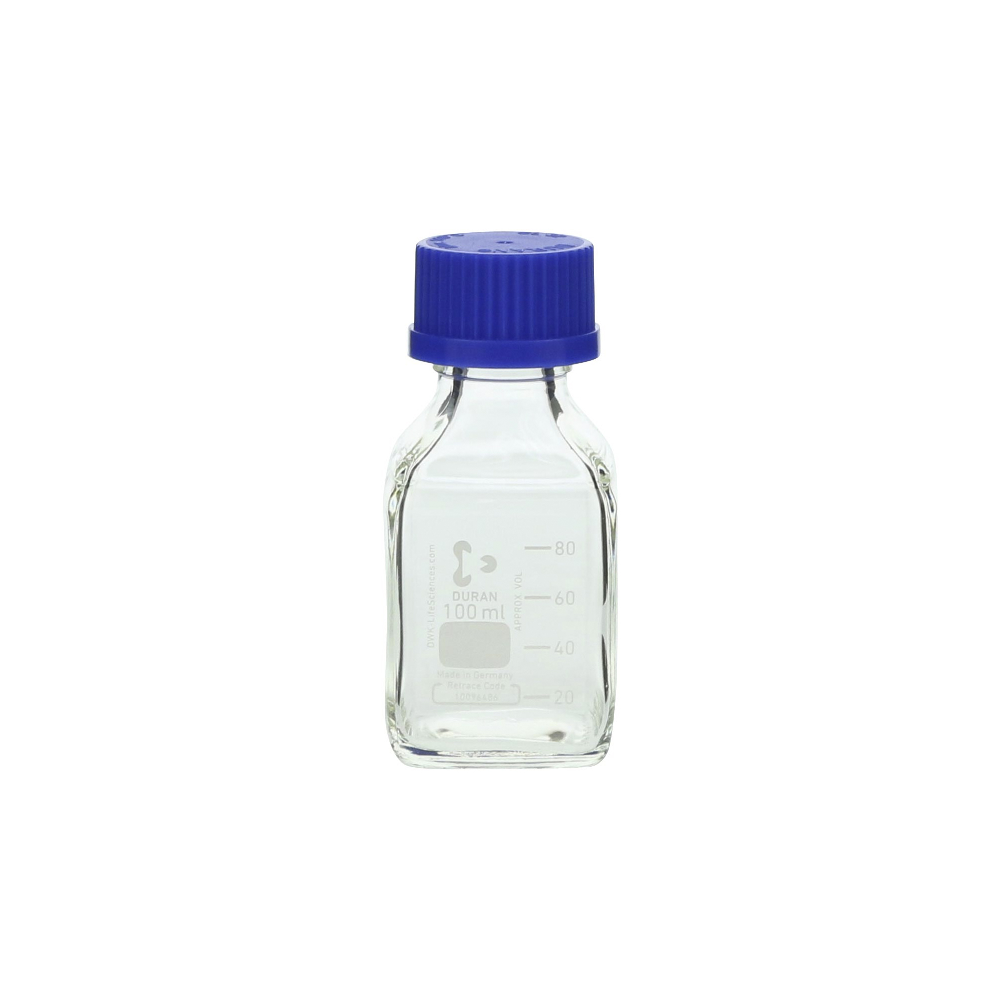 柴田科学螺纹口角瓶带蓝帽100mL