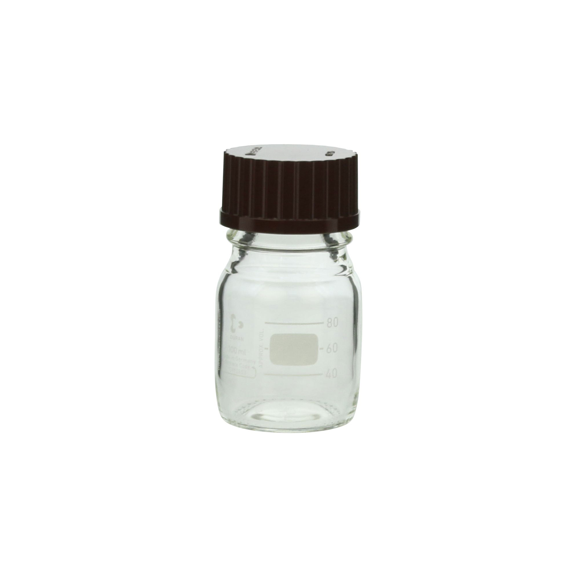 柴田科学螺纹口瓶（量瓶）带红帽100mL