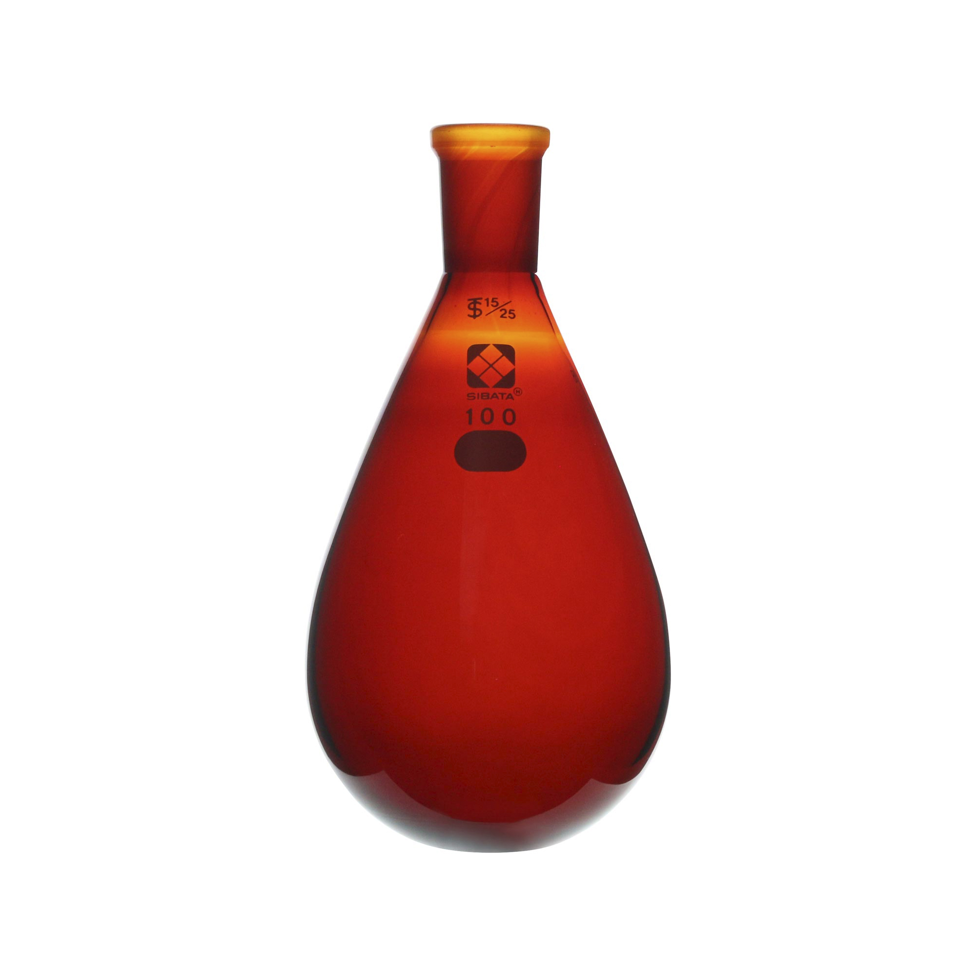 柴田科学共通滑动形烧瓶茶褐色100mL15/25
