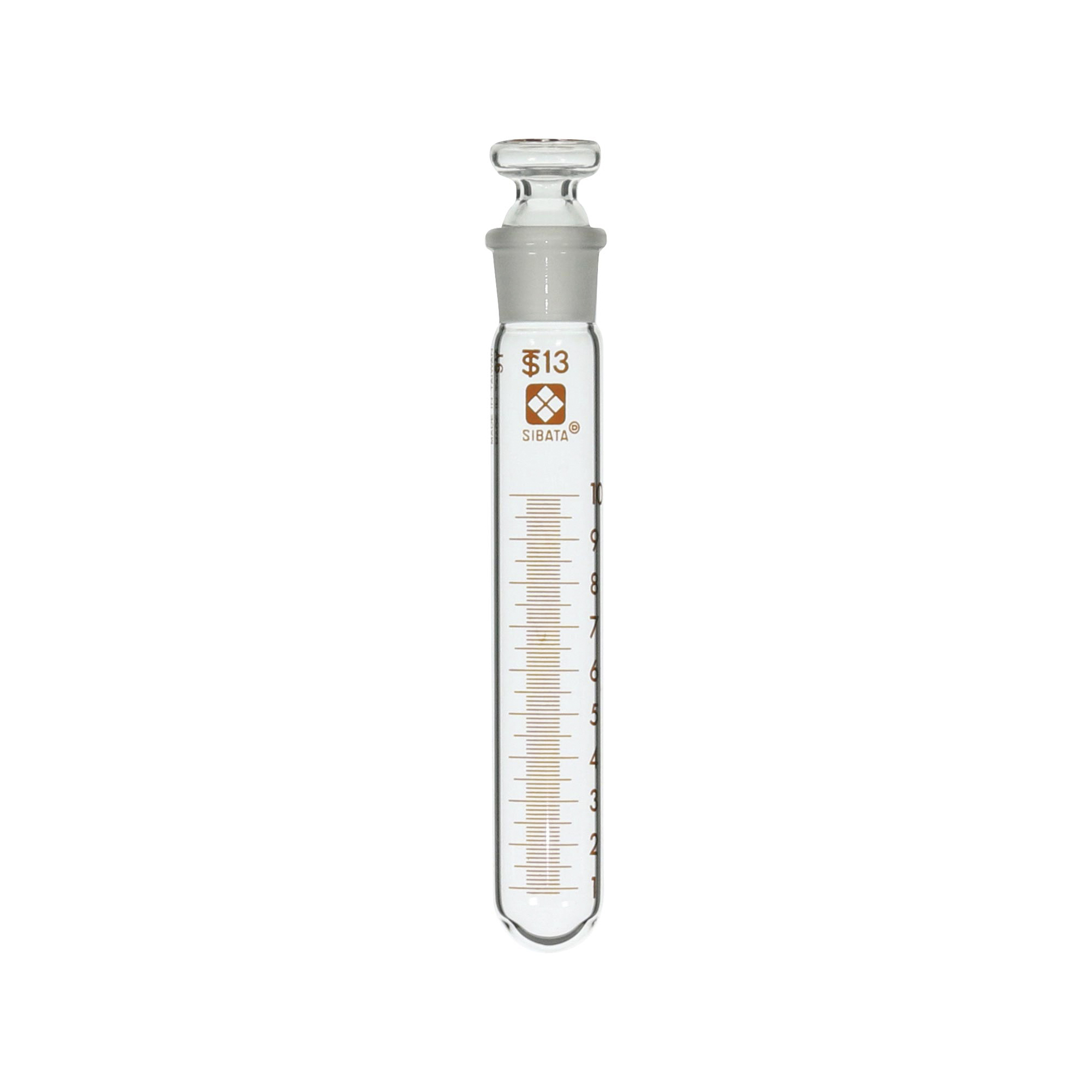 柴田科学共通滑合共栓离心沉淀管圆底形平栓付刻度10mL