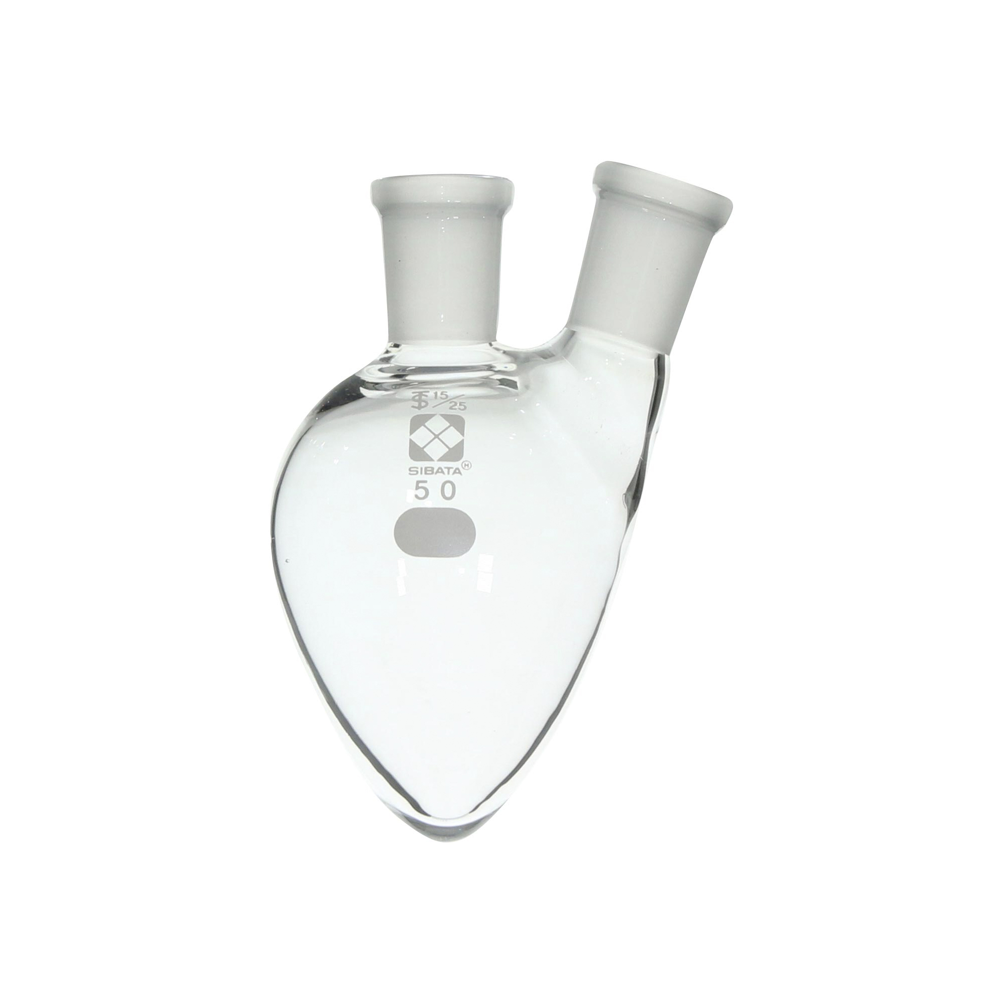 柴田科学共通滑合二口梨形烧瓶50mL