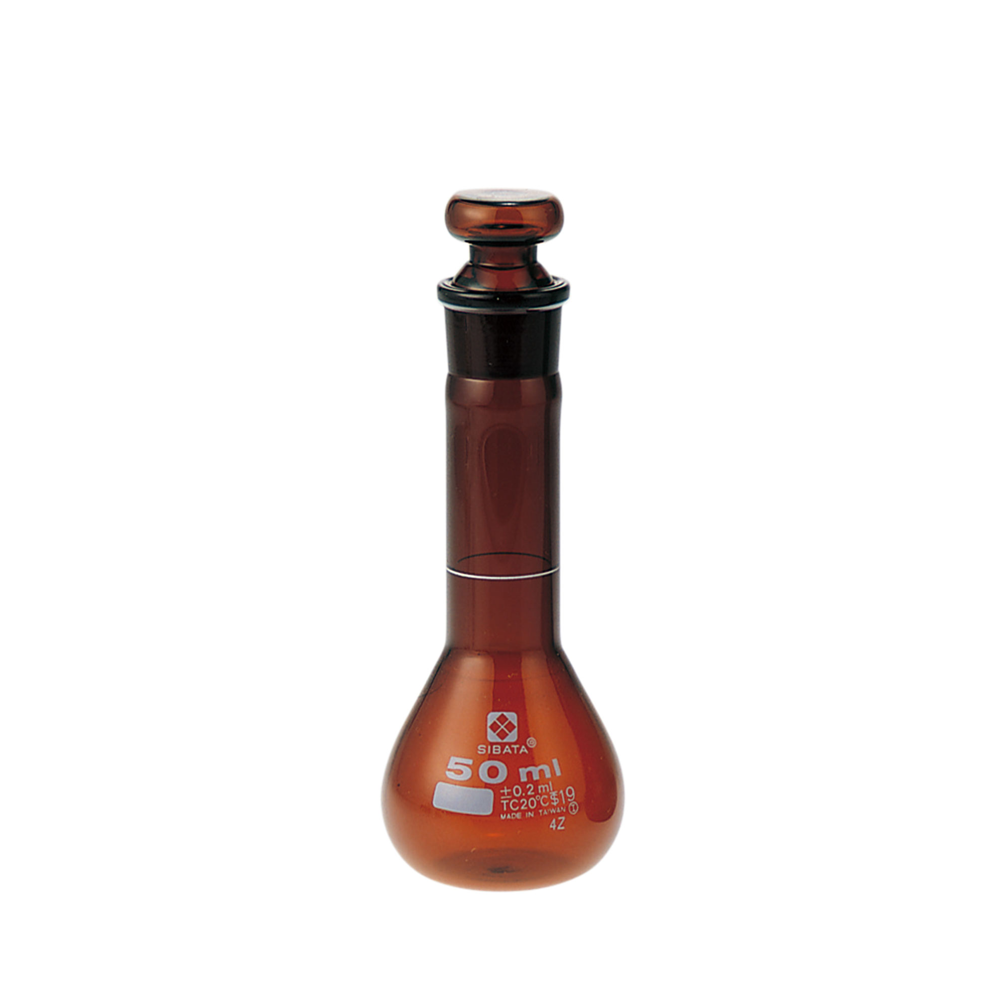柴田科学雌烧瓶茶褐色短形50mL