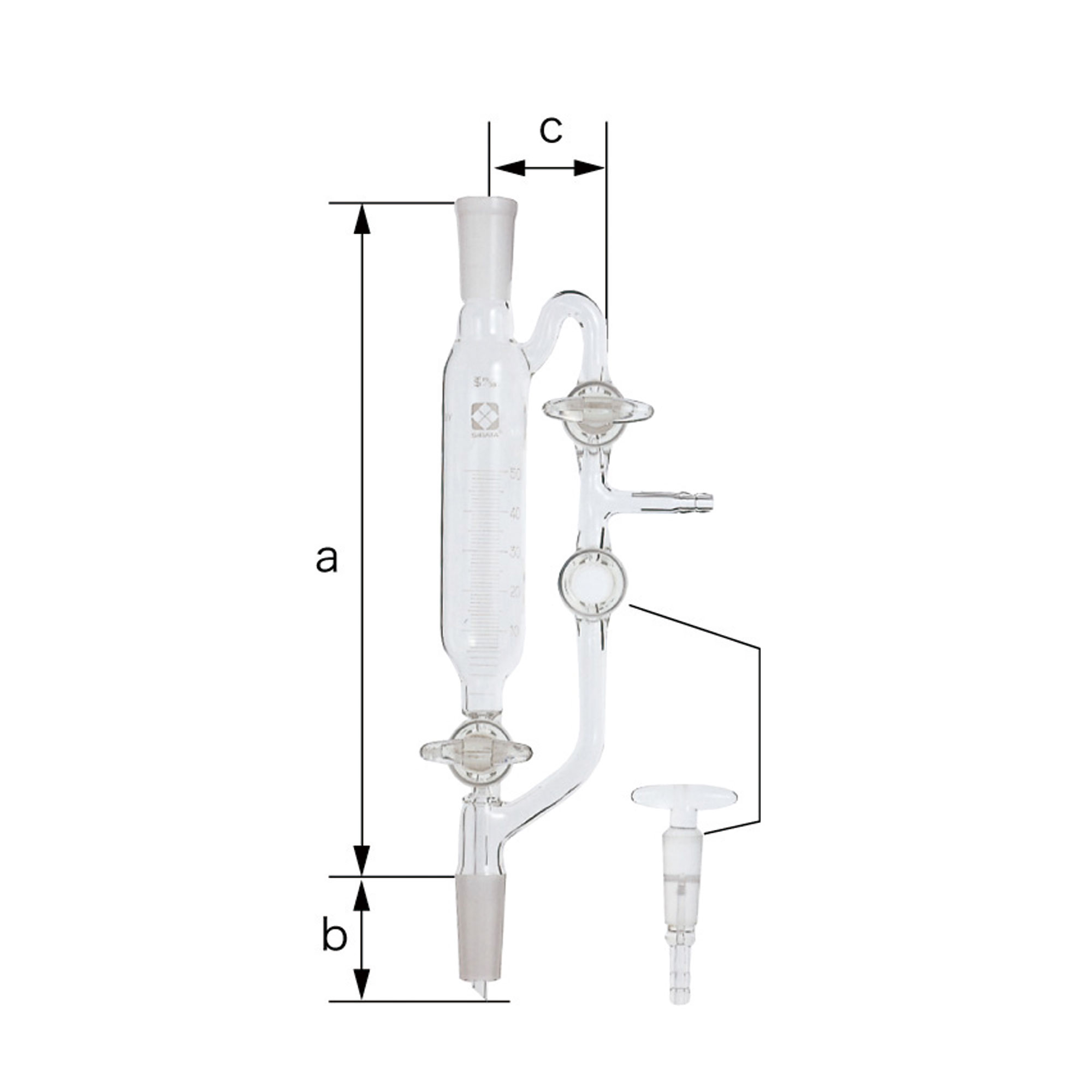 柴田科学共通滑合分馏受器ー付50mL
