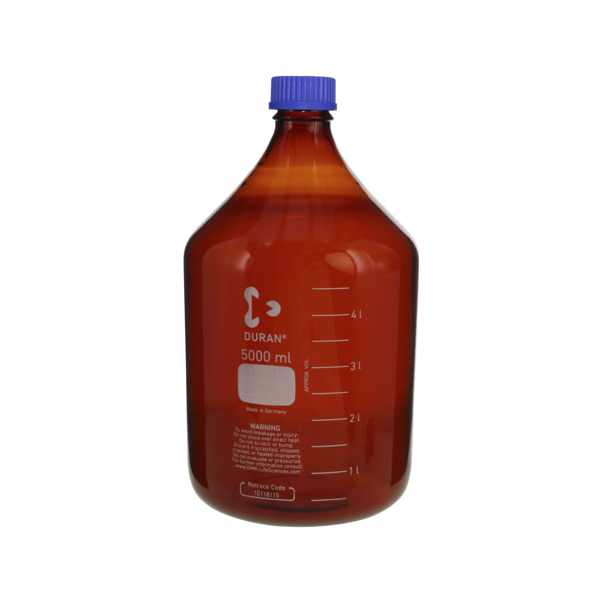 柴田科学螺纹口瓶茶褐色蓝帽5L