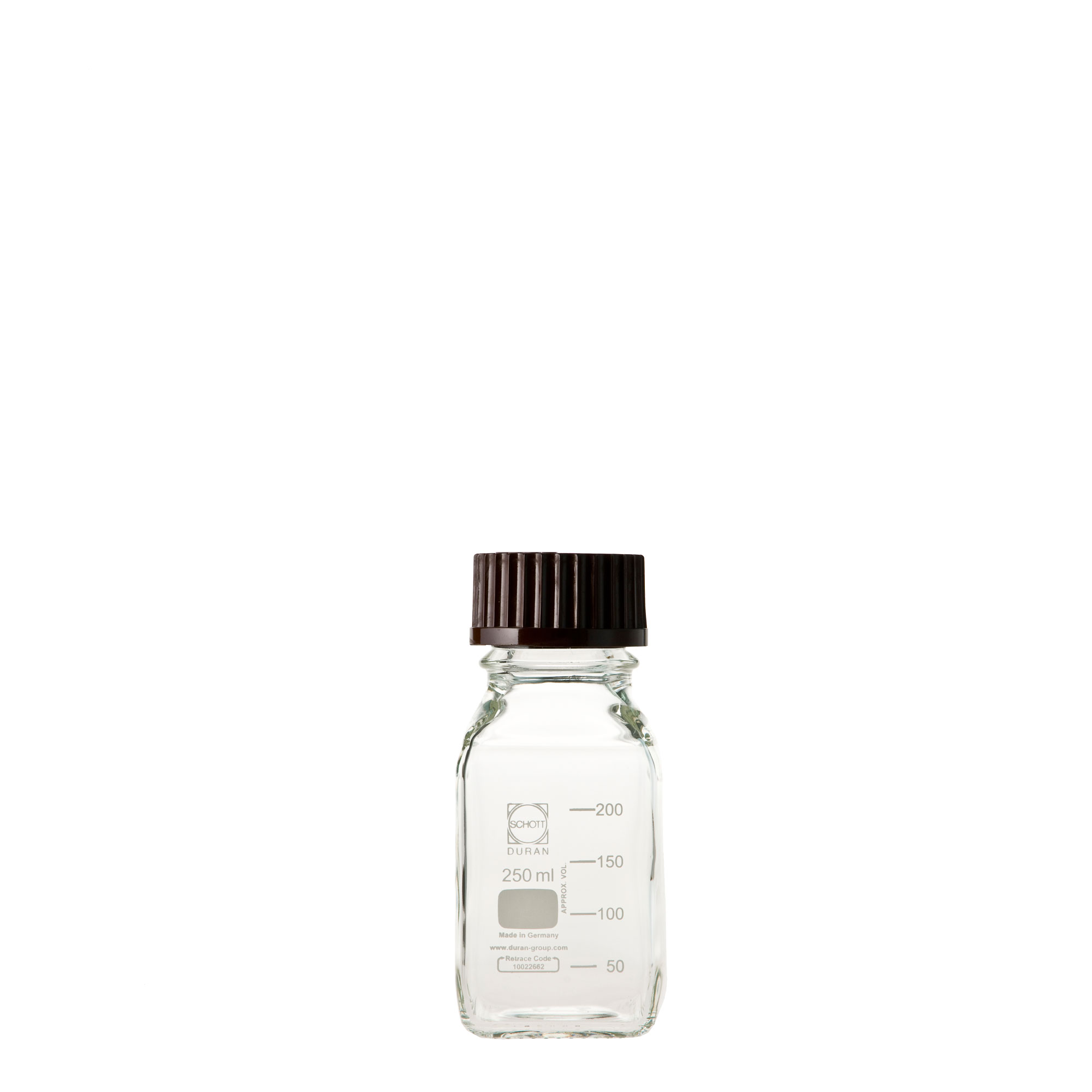 柴田科学螺纹口角瓶带红帽250mL