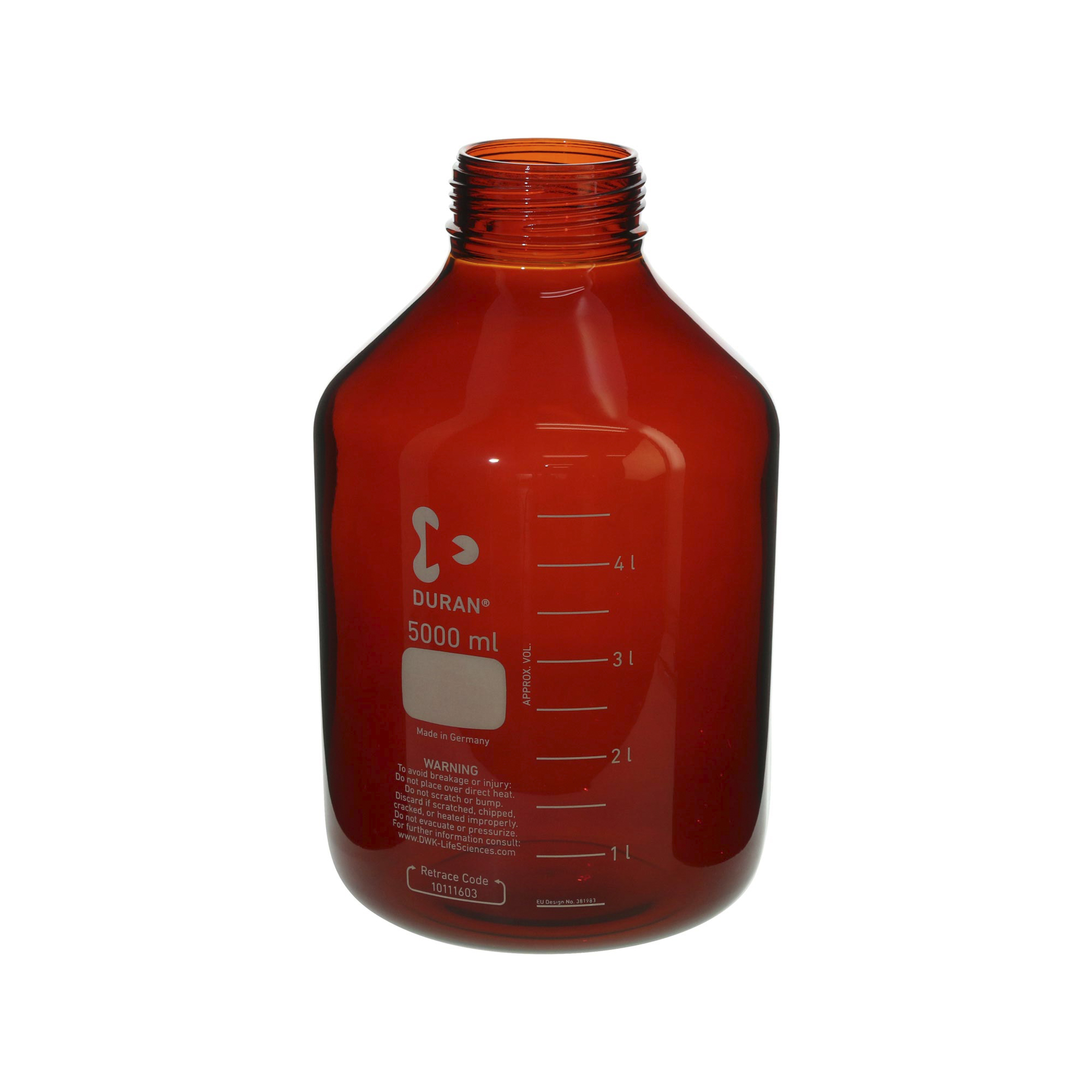 柴田科学螺纹口瓶仅广口茶褐色瓶5L