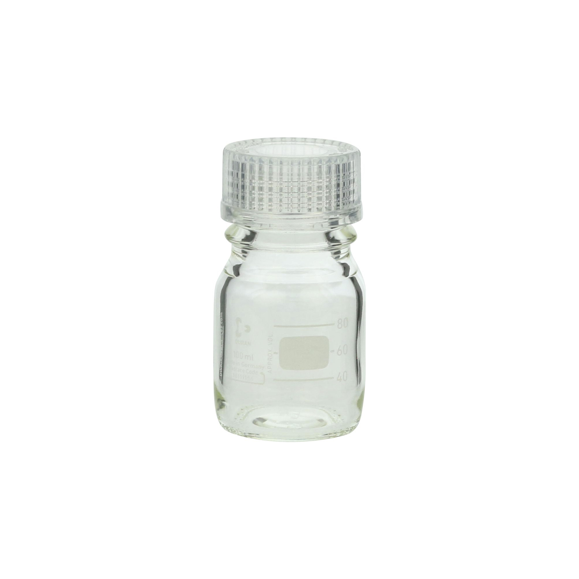 柴田科学螺纹口瓶（量瓶）带透明帽100mL