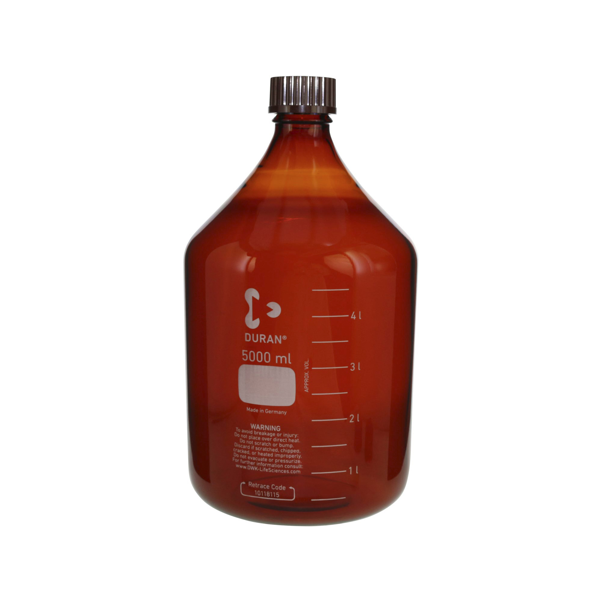 柴田科学螺纹口瓶茶褐色带红帽5L