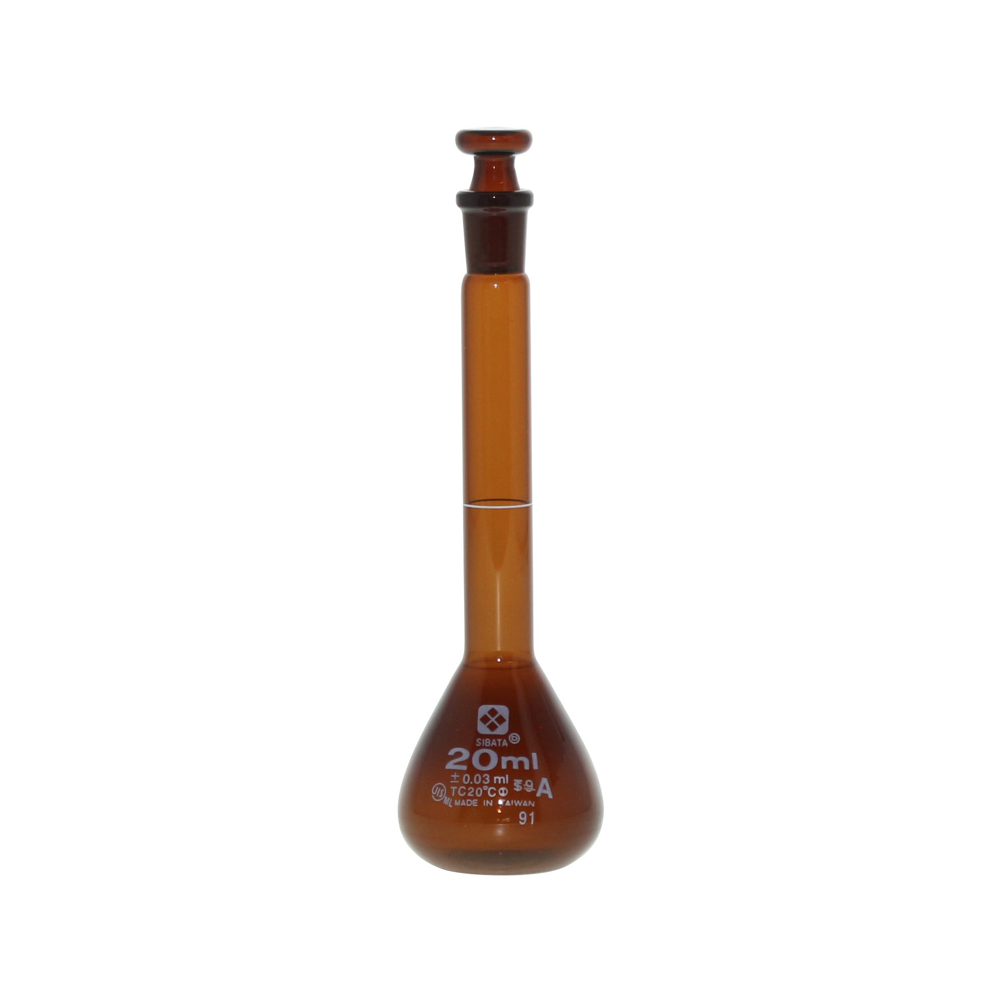 柴田科学雌烧瓶茶褐色超级等级20mL