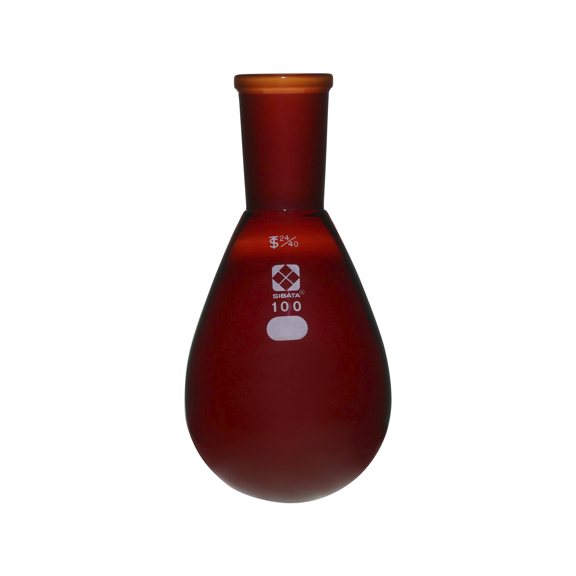 柴田科学共通滑动形烧瓶茶褐色100mL24/40