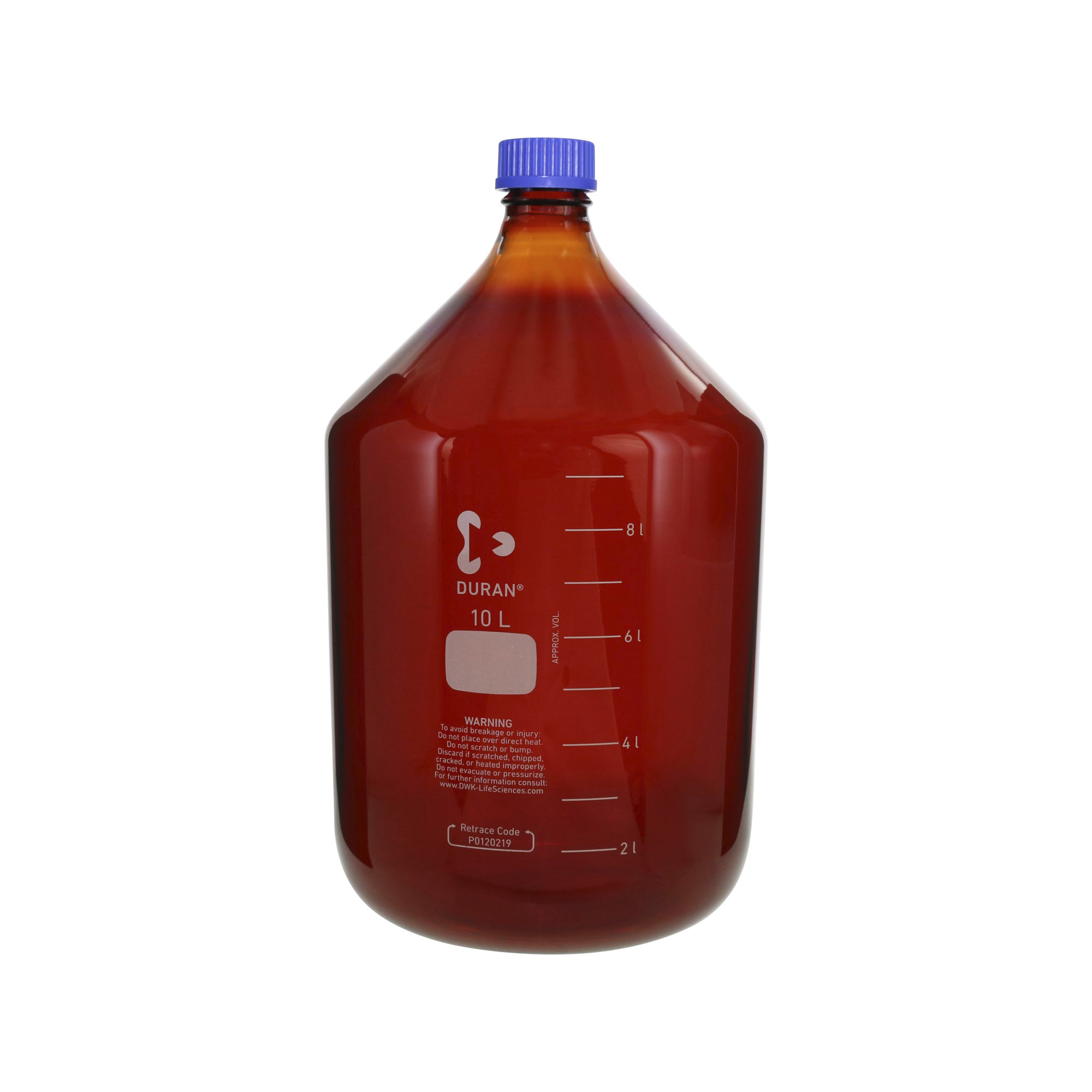 柴田科学螺纹口瓶茶褐色蓝帽10L