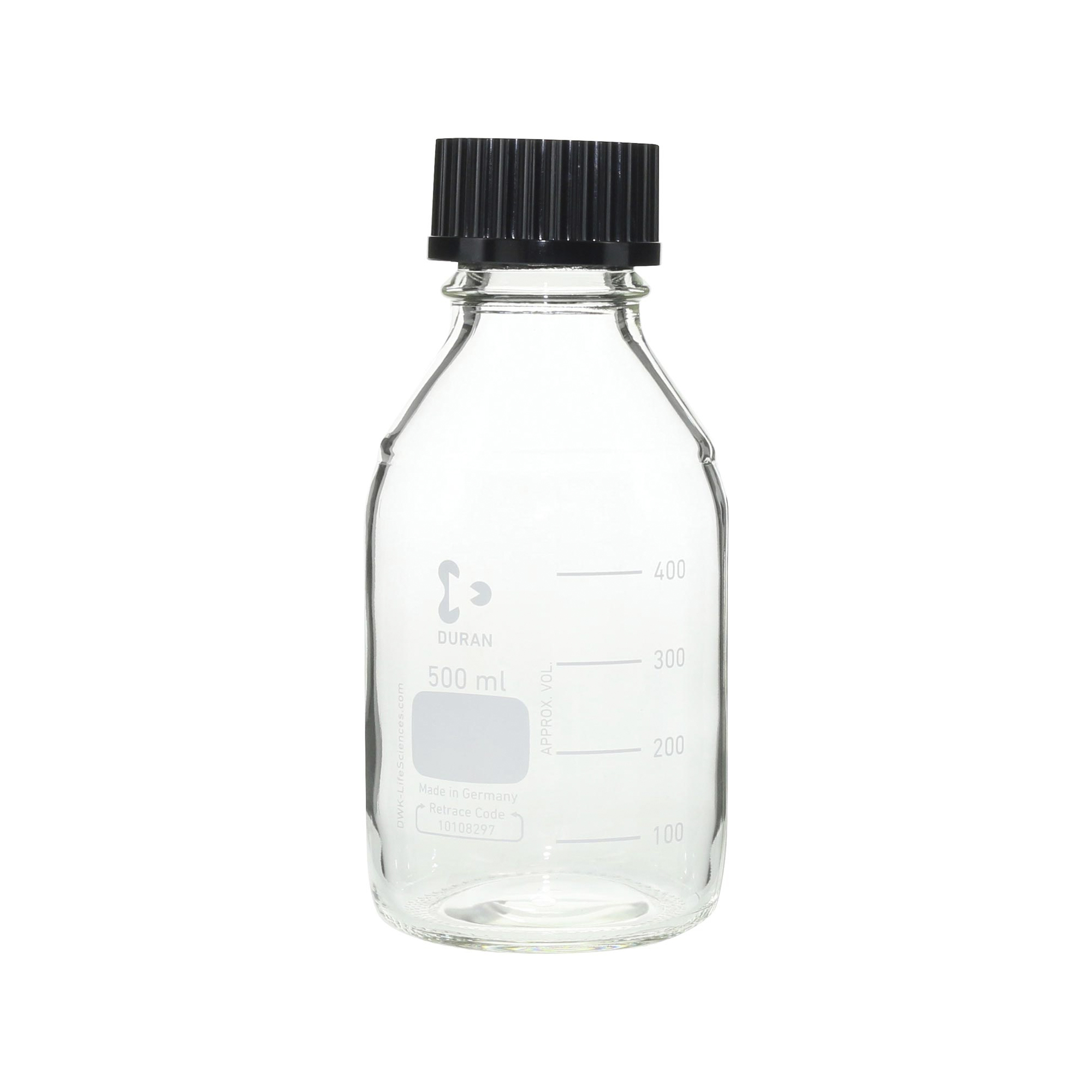 柴田科学螺纹口瓶（量瓶）带黑帽500mL