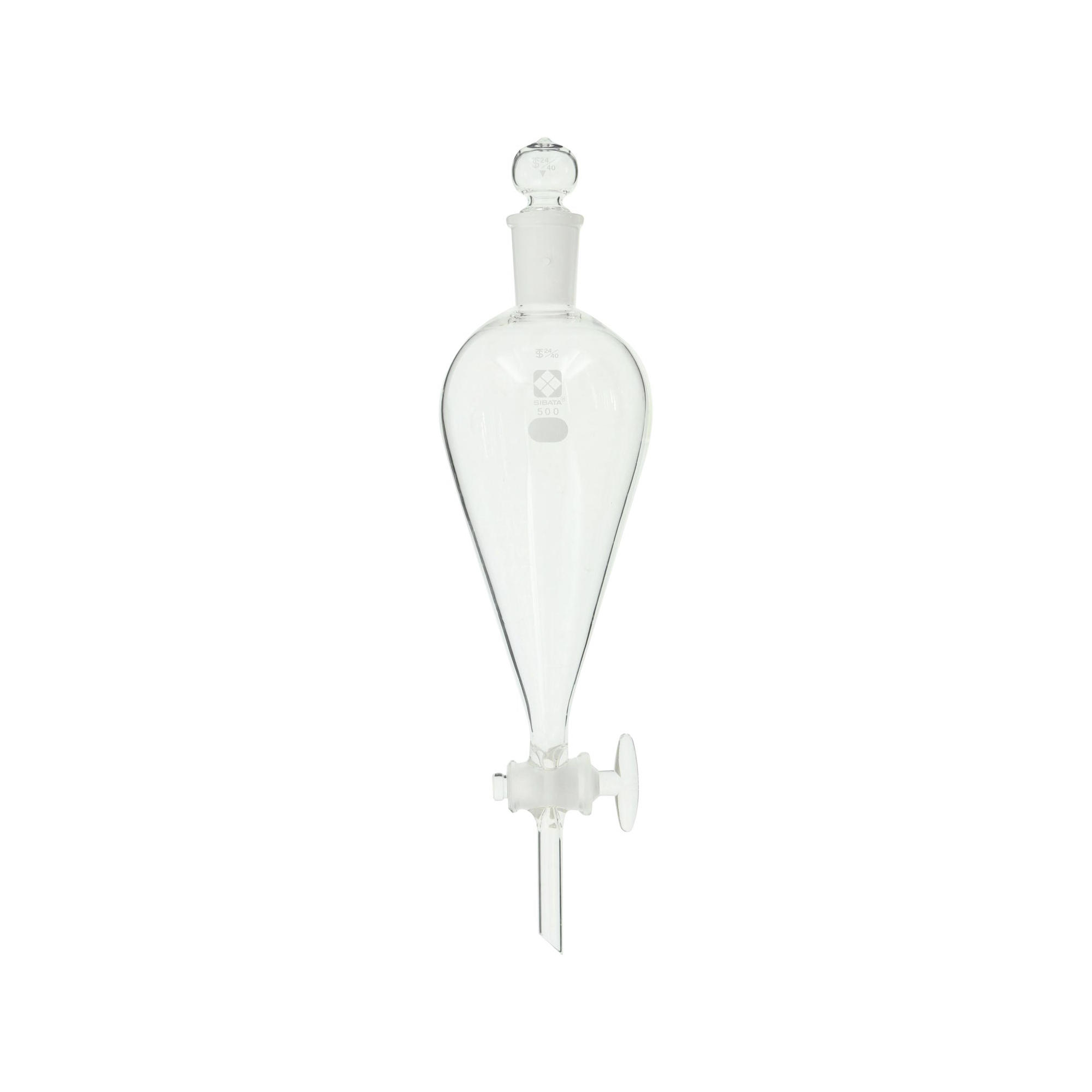 柴田科学分液低槽型玻璃旋塞付500mL