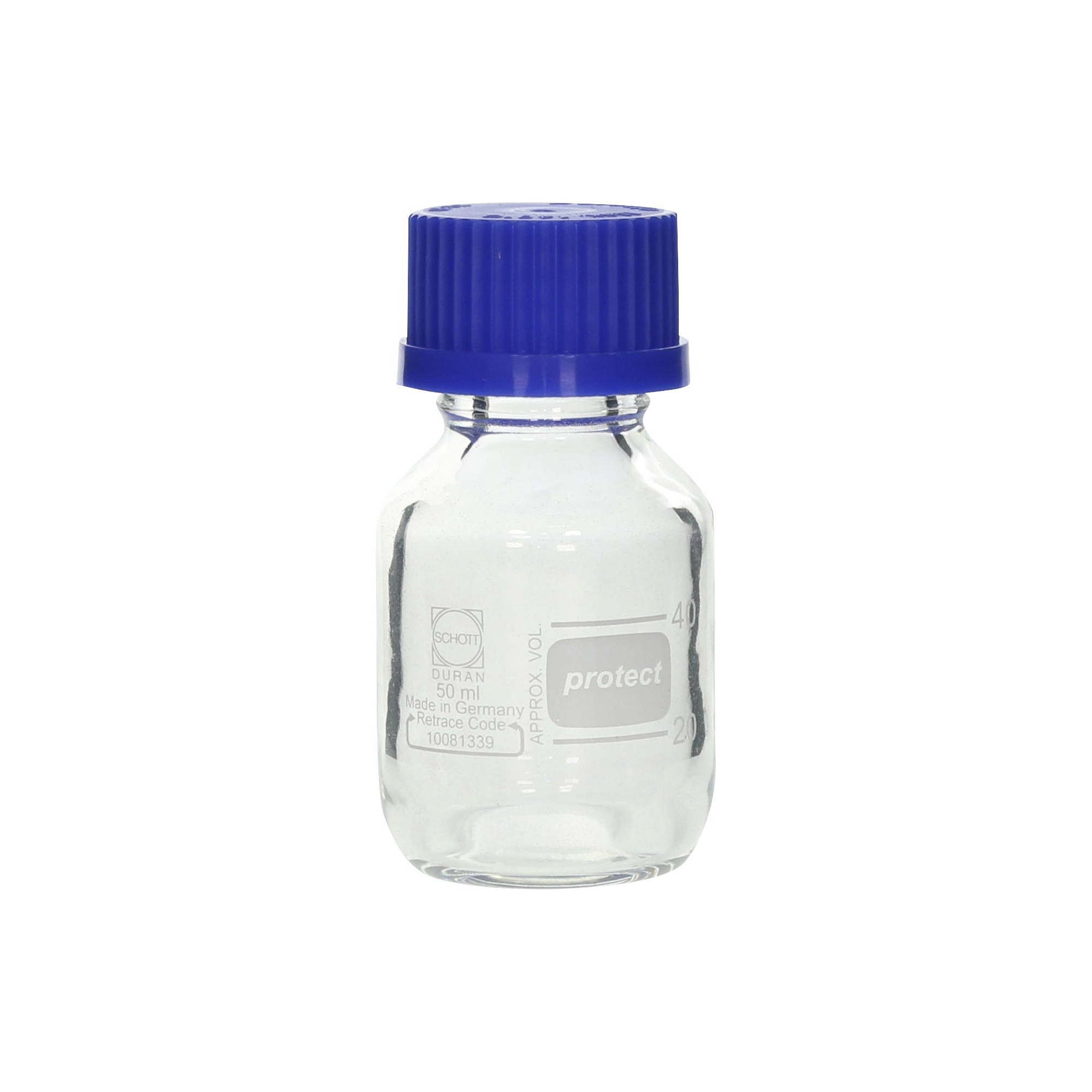 柴田科学螺纹口瓶安全涂层带蓝帽50mL