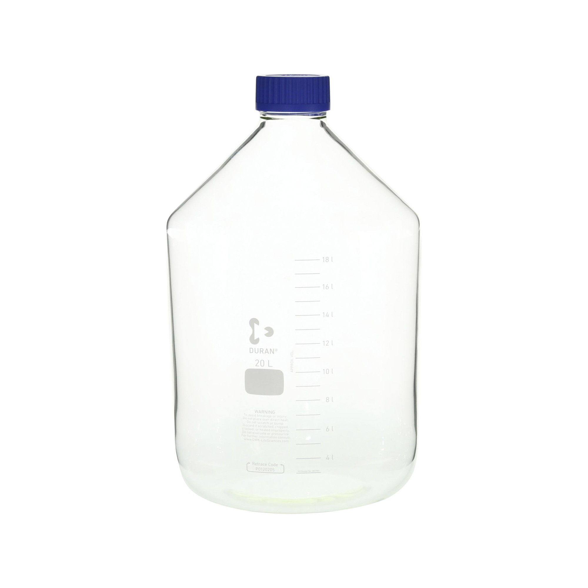 柴田科学螺纹口瓶广口带蓝帽20L