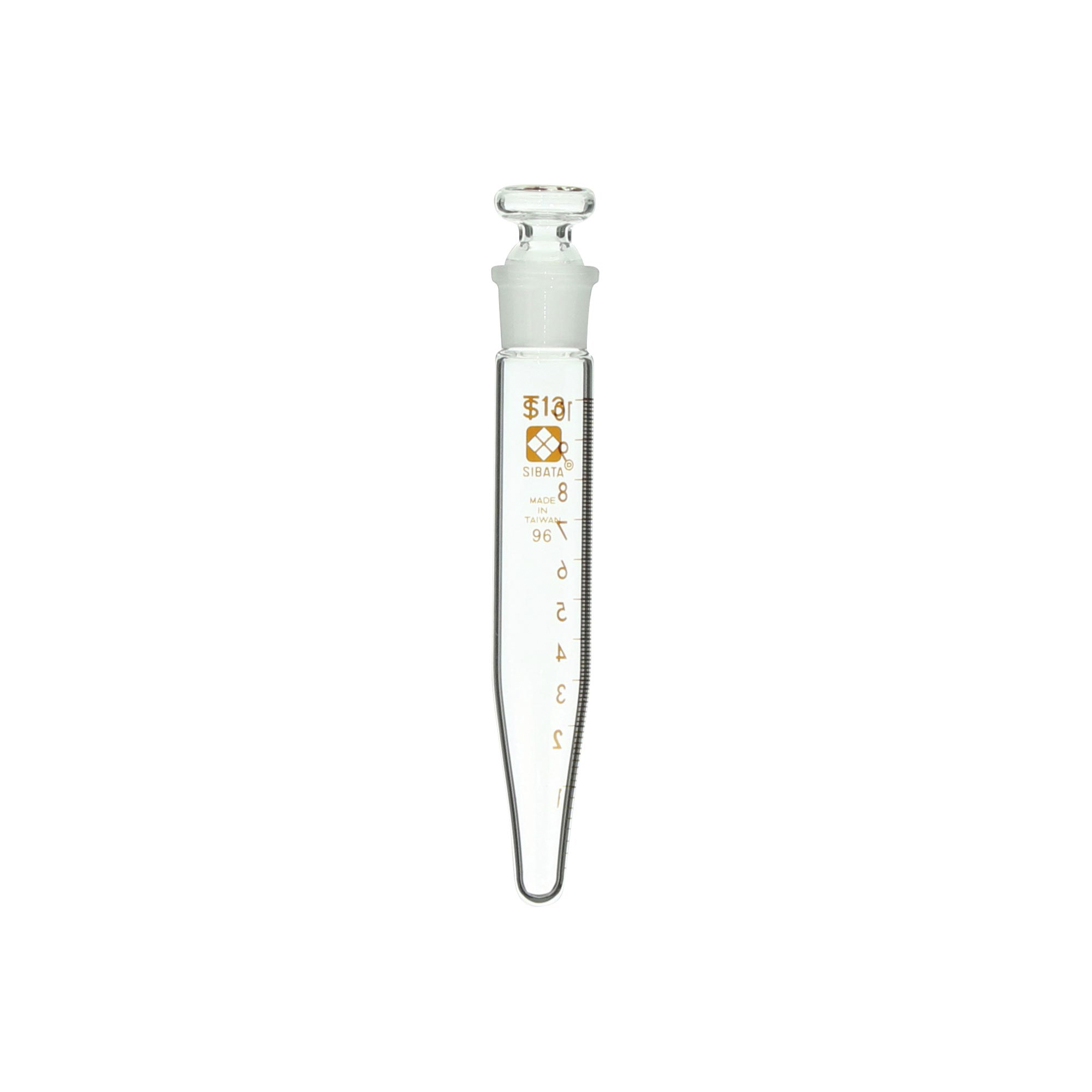 柴田科学共通滑合共栓离心沉淀管圆锥形平栓刻度付10mL TS13