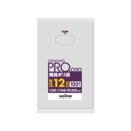 STANDARD PRO规格塑料袋LT12 12号0.02t透明100P×30册