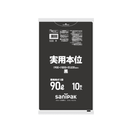 实用本位塑料袋NJ92 90L黑色10P×30册