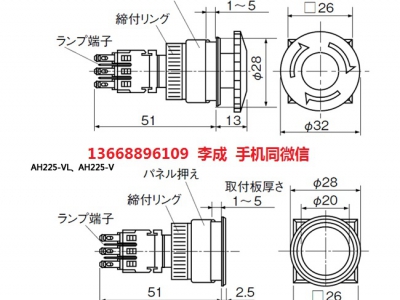 AHL31WG-1按扭开关FUJI富士