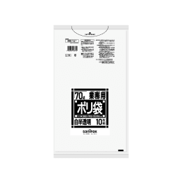商用塑料袋L74特厚70L白半透明10P×20册