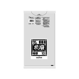 商用塑料袋L78G特厚70L透明10P×10册