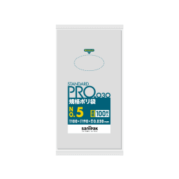 STANDARD PRO规格塑料袋L05 5号0.03t透明100P×80册