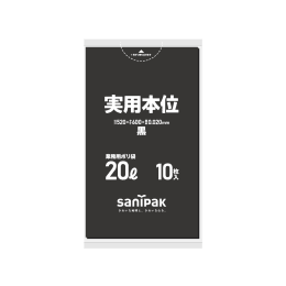 实用本位塑料袋NJ22 20L黑色10P×60册
