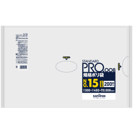 STANDARD PRO规格塑料袋H15 15号0.008t半透明200P×30册