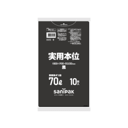 实用本位塑料袋NJ72 70L黑色10P×40册