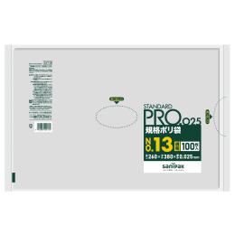 STANDARD PRO规格塑料袋LY13 13号0.025t透明100P×30册